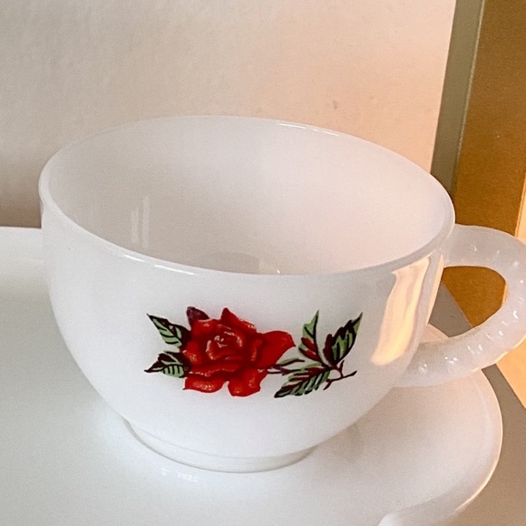 Rosecrest Snack Set - Federal Glass - Cup and Plate - Multiple Sets Available - Picture 7 of 9